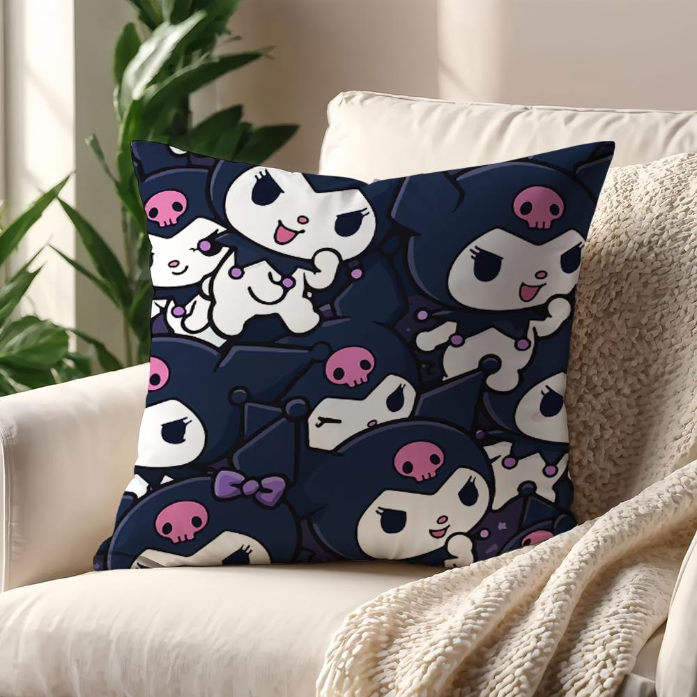 K-Kuromi Cute Cushion Cover For Pillow Printing Sofa Decoration Home Car Room Coffee Shop Office Nordic Simplicity
