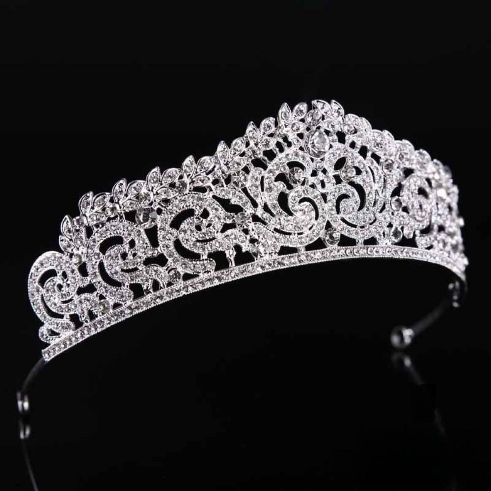 Zinc Zinc Alloy Princess Crown Baroque Crown Hair Accessory Luxury Rhinestone Tiara Wedding