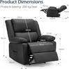 YODOLLA Ergonomic Recliner Chair – Adjustable TV Chair with Footrest , Modern Faux Leather, Manual Controls & Side Pockets (Black)