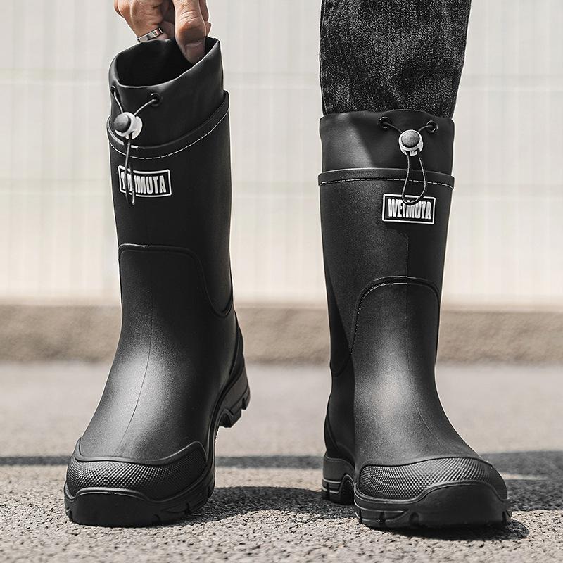 Cizme de ploaie pentru bărbați, lungime medie, antiderapante, ușoare, pantofi de apă, cizme de pescuit pentru exterior pentru bărbați, încălțăminte de lucru impermeabilă pentru bucătărie