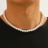Men's 8mm High-Gloss Imitation Pearl Necklace - Versatile Choker Jewelry