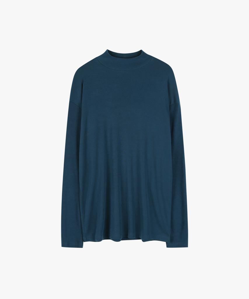 ESN Half Turtleneck Knit T-Shirt Deep Blue