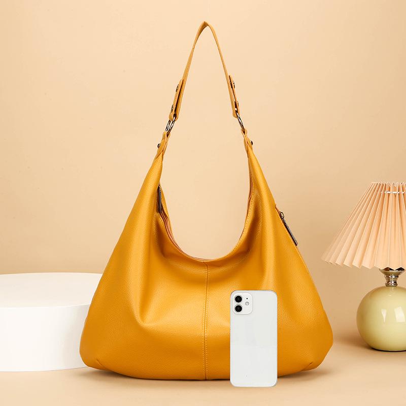 

Women s Large-Capacity Soft Leather Tote - Casual Shoulder or Underarm Bag for Work and Commute. One Size #6923 жёлтый