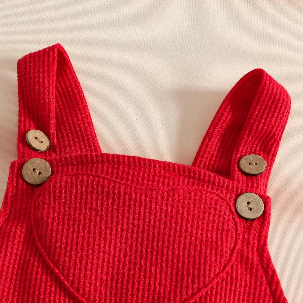 Summer Baby Girl Dress Set: Butterfly Heart Romper, Corduroy Suspender Skirt & Hairband