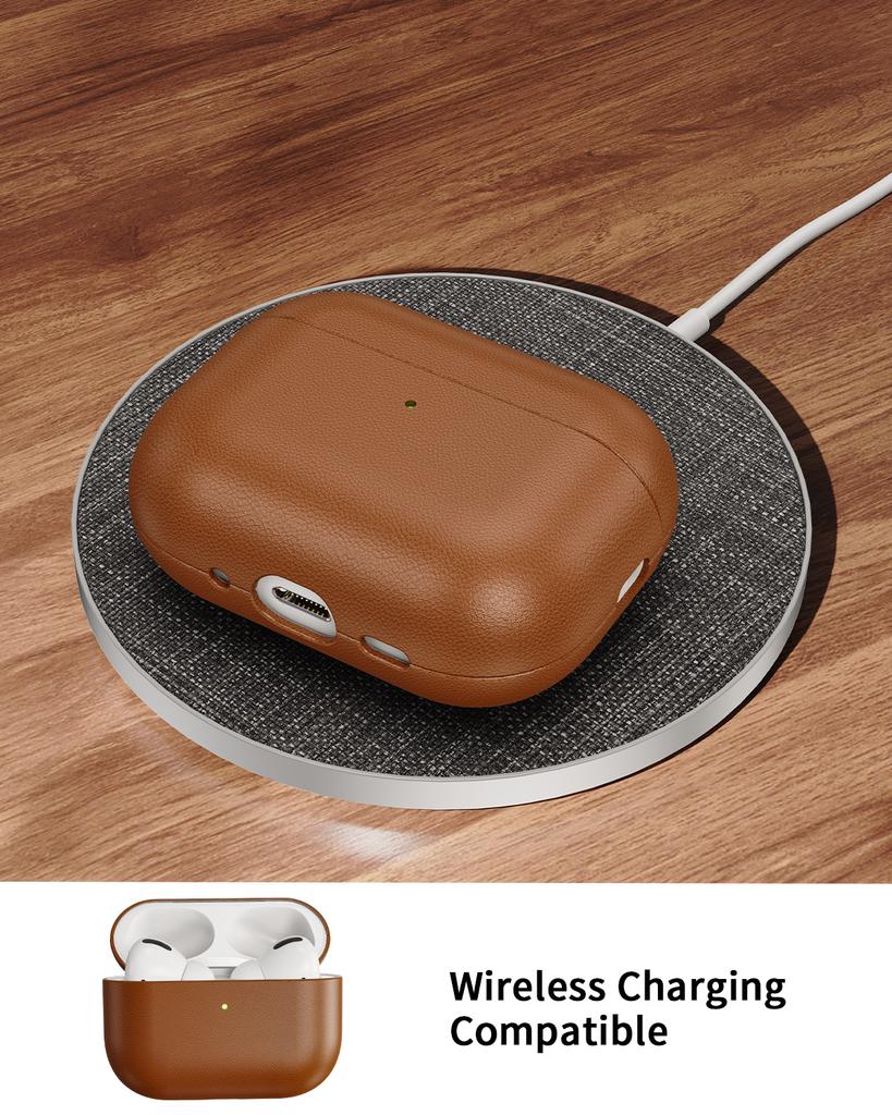 Oatsbasf Genuine Leather Earphone Cases for AirPods Pro 3 Luxury Protective Cover Case for Airpods Pro 3 Shockproof with Hook