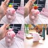 Cute Pink Pp Cotton Capybara Keychain Short Plush Bubble-blowing Animal Charm