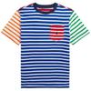 Polo T-Shirt Striped Embroidered Logo Crew Neck Short Sleeve Kids Tops Blue 323926790-001