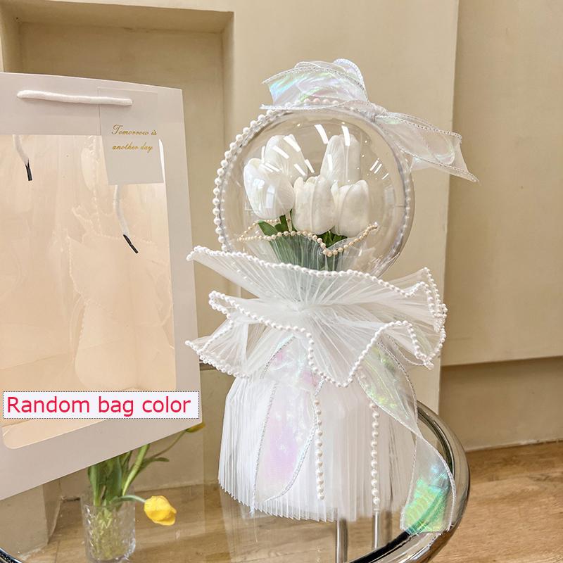 

Творческие подарки на День святого Валентина Подарок на день рождения Букет из шариков-помпонов Тюльпаны Рождественский букет