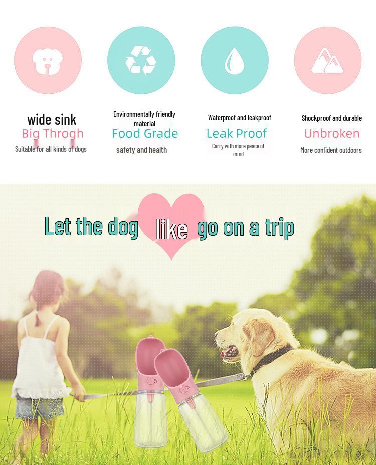 Portable Dog Water Bottle: Outdoor Travel Cup for Walking and Hydration.