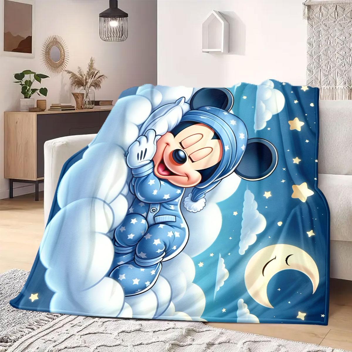

Mickey Cartoon Flannel Blanket Print Design for Bedrooms Sofas Beds Chairs Travel Picnics Home Decor Great Gift Idea 75x90cm