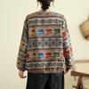 Retro National Style Cotton and Linen Long-sleeved V-neck Bottoming Shirt Women's Spring and Autumn Thin Loose and Thin Linen Pullover T-shirt Top
