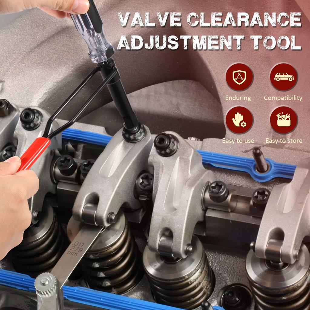 Ventilspiel-Einstellwerkzeugsatz Fest Einfach zu bedienen Geschlitzter Ventileinstellbolzen Praktisches Kontermutter-Einstellwerkzeug zur Reparatur