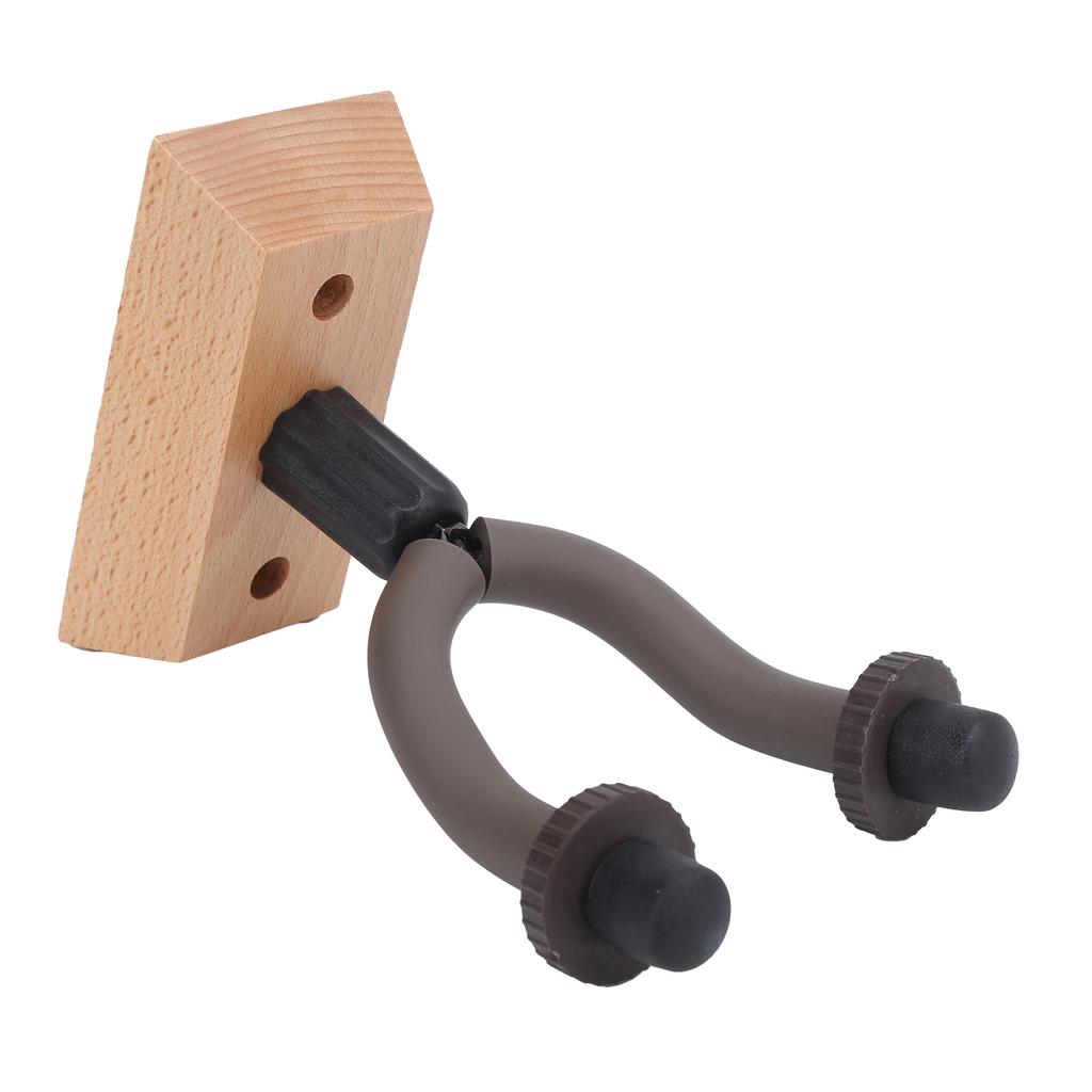 2Pcs Guitar Wall Mount Holder Hook Keeper Stand Solid Wood Base for Electric Ukulele Bass