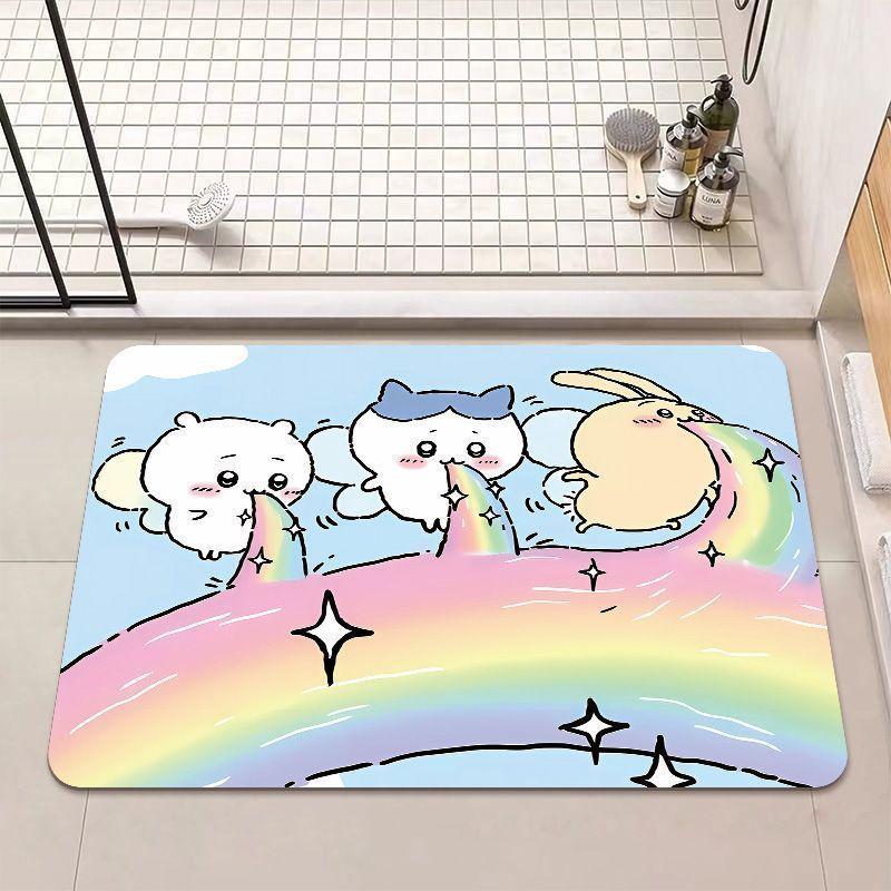 Jiyikawa toilet floor mat diatom mud bathroom foot mat toilet door non-slip quick-drying dirt-resistant carpet