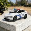 AAZW1 1:32 Model Y Police Car Model Pull Back Sound and Light Children's Toy Gift Diecast Alloy Car Model Collectible Gift