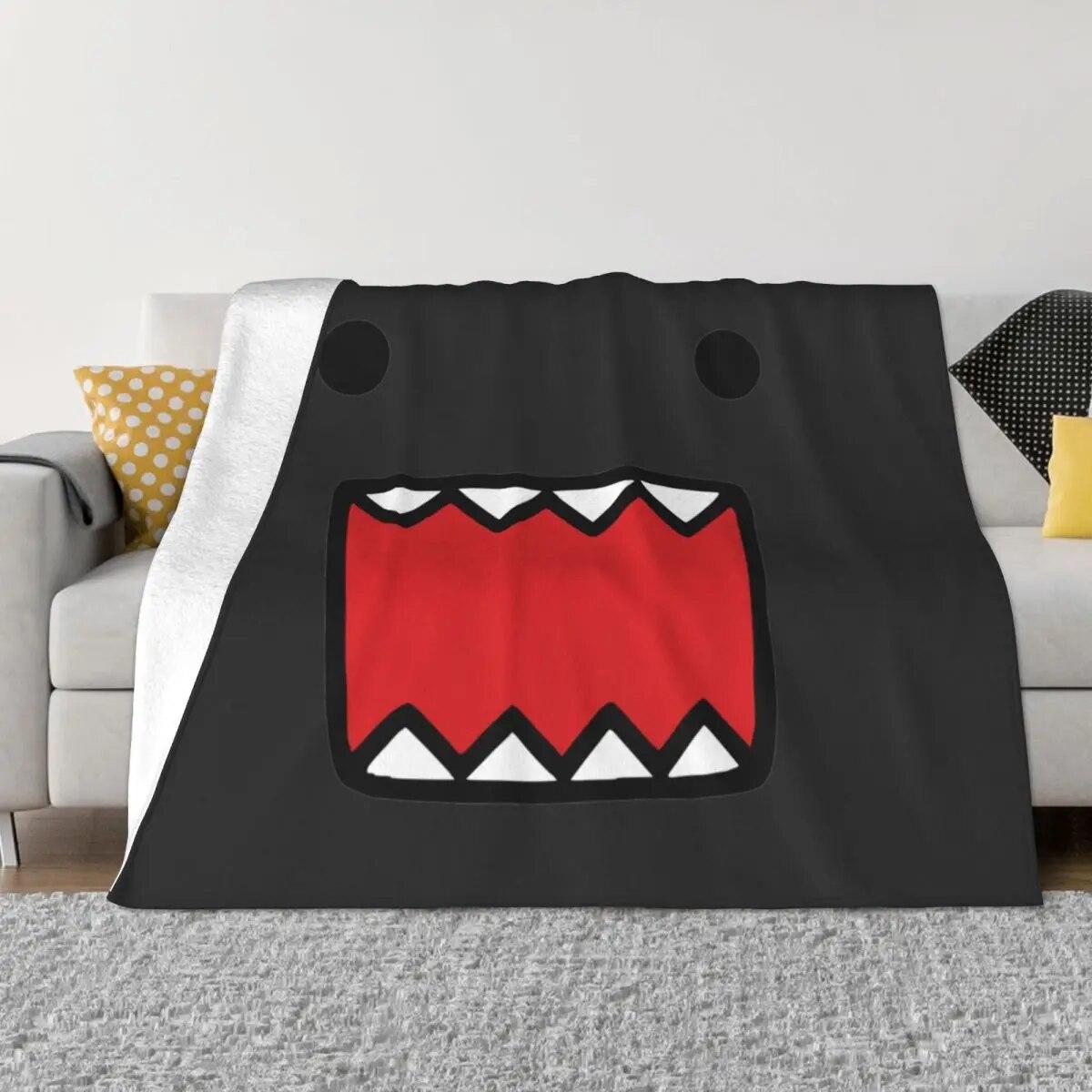

Domo Kun Blanket Fleece Spring/Autumn Japanese Anime Multi-function Lightweight Thin Throw Blankets for Sofa Car Quilt