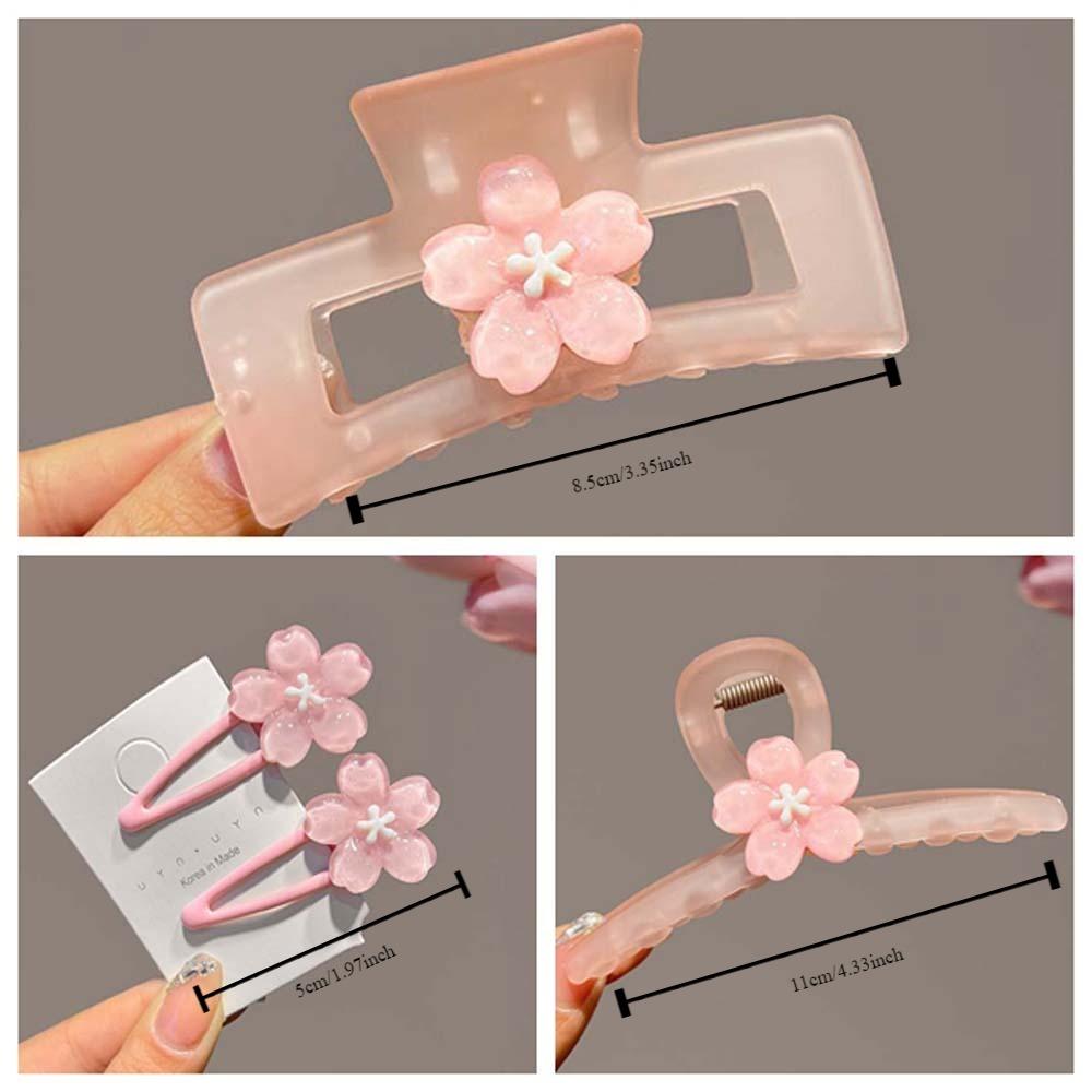 Kawaii Sakura Sakura Hairpin Hair Accessories Cherry Blossom Flower Hair Clip Pink Bangs Side Clips Flower Hair Claw Gift