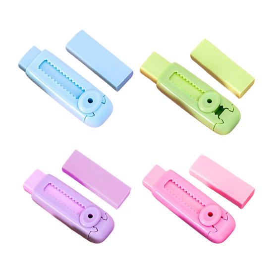 Push-Pull Retractable Eraser for Students Artists Clean Erasing Low Dust Refillable Eraser Cute School Supplies for Kids