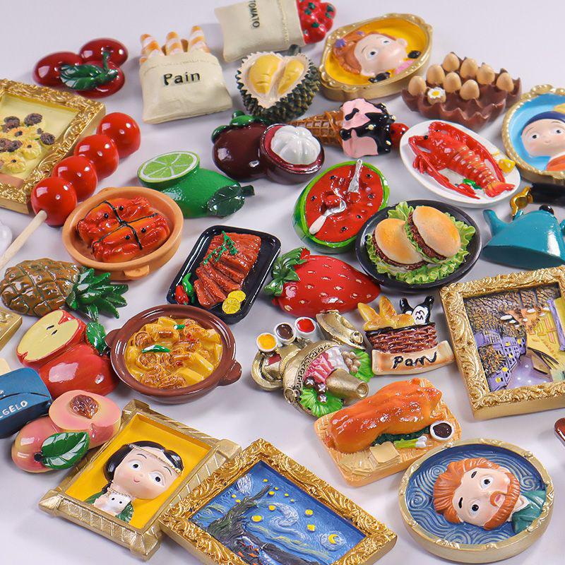 3D Picture Frame Fridge Magnet Cartoon Breakfast Food Magnetic Fridge Magnet Home Decor Magnetic Decoration Small Ornaments