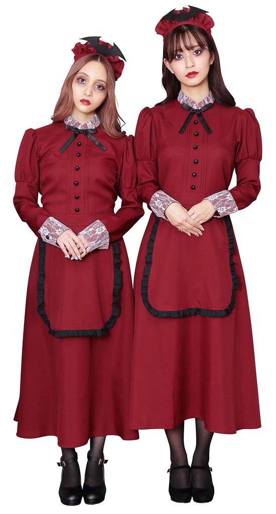 Clearstone Halloween Maid Size Bordeaux Women's Western-Style Costume, M,