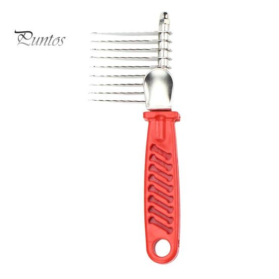 Dog Dematting Comb Rake Detangler Brush for Dogs Stainless Steel Grooming Comb Cats Pets Matted Fur Removal On Undercoat Tool Pet Supplies