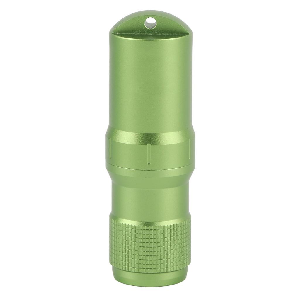 Green Pill Container Aluminum Alloy Keychain Container Durable Capsule Tube  Camping Survival