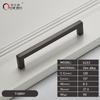 Oukali American Style Square Black Polish Chrome 128Mm 160Mm Furniture Gold Cabinet Handles Pull
