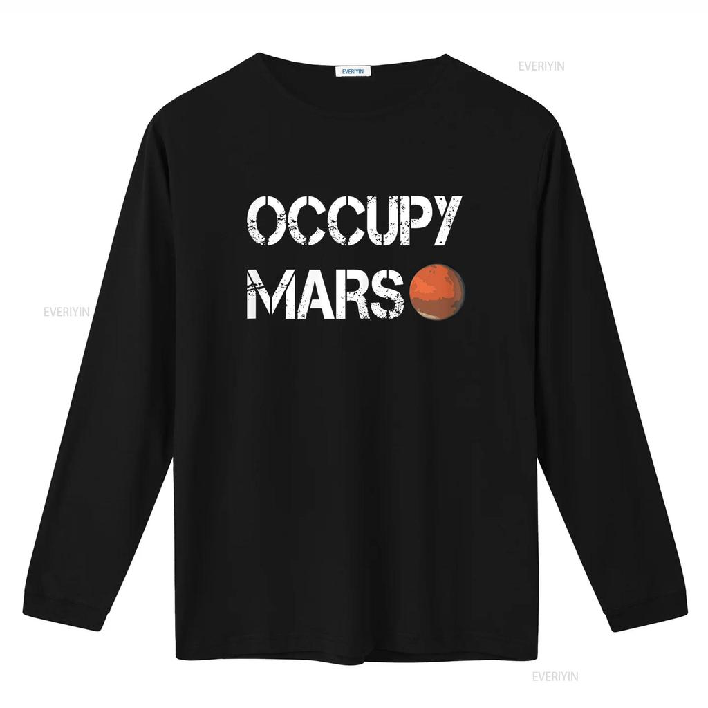 The Explorer Occupy Mars Space T Shirt vintage Washed Soft streetwear Versatile Slightly graphic Unisex homme Stylish