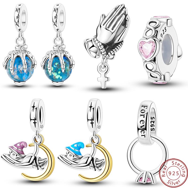 Real Copper Mysterious Purple Series Charms Bead Fit Original Bracelet Pendants Diy Jewelry Gift