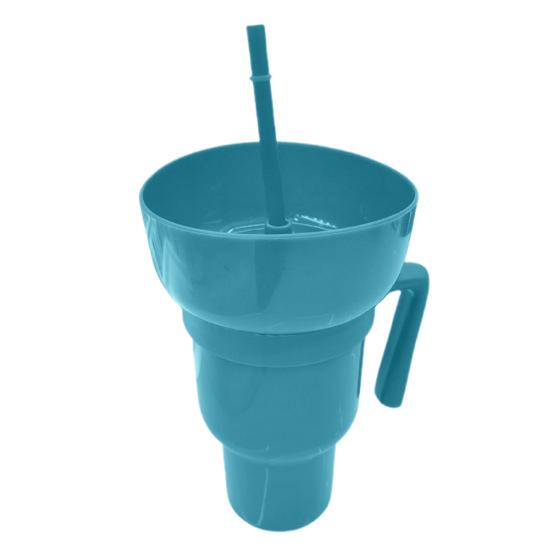Snack And Drink Cup with Straw Lightweight Stadium Tumbler Portable Reusable Snack Tumbler Bowl for Family Gatherings Picnics