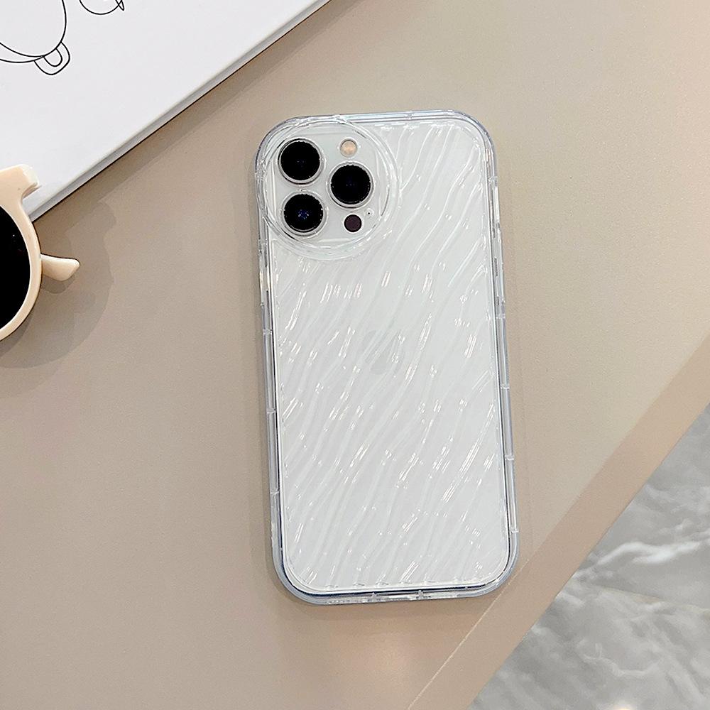 

Water Corrugated Iphone13 Suitable for 14promax IPhone Case 15 Anti Fall XS Solid Color Silicone 11 Simple 12 15promax