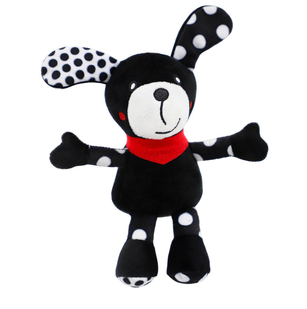 BBSKY Black & White Baby Stroller Mobile: Rabbit, Bee, Bird & Dog Plush Hanging Ornaments 