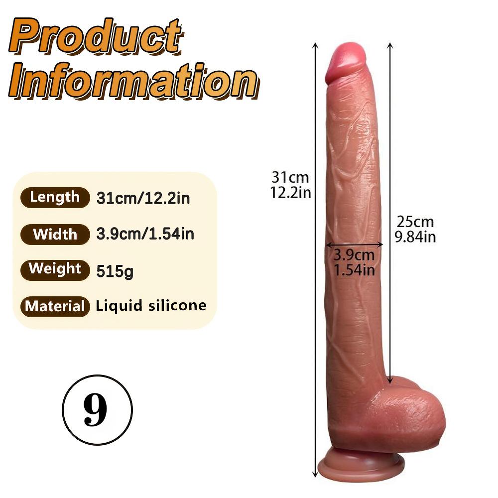 Soft Realistic Dildo in 10 Sizes,Lifelike Silicone Penis with Smooth Texture & Ergonomic Shape,Strong Suction Cup Adult Toy for Anal &Vaginal Pleasure