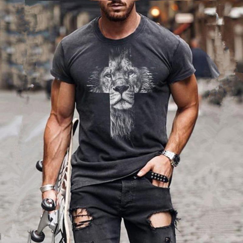 Men's 3D Printed T-Shirt Pocket Watch Compass Pattern Print Short Sleeve O-Neck Pullover Casual Top