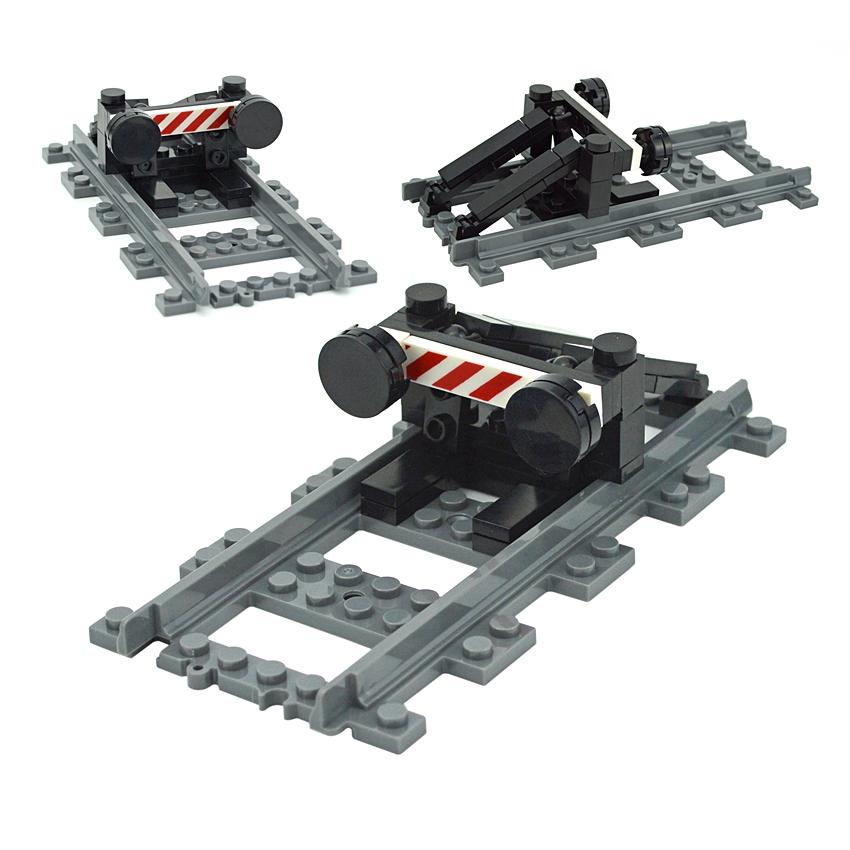 Wucifang Bags Unisex City Train Buffer Stop Parts Moc Building Blocks Creative Bridge Leduo Assemble Particles Toys For Train Station