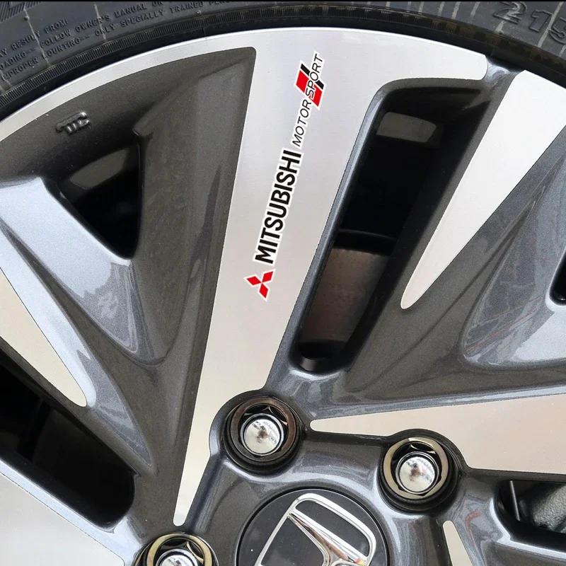 4 Pezzi Stile Logo Auto Impermeabili Fai da Te Adesivi per Carrozzeria Per Mitsubishi Eclipse Lancer Outlander Pajero ASX Colt I200 Delica Triton Ex