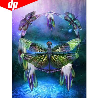 Pittura Diamante Libellula Strass Rotondi Completi Ricamo Diamante