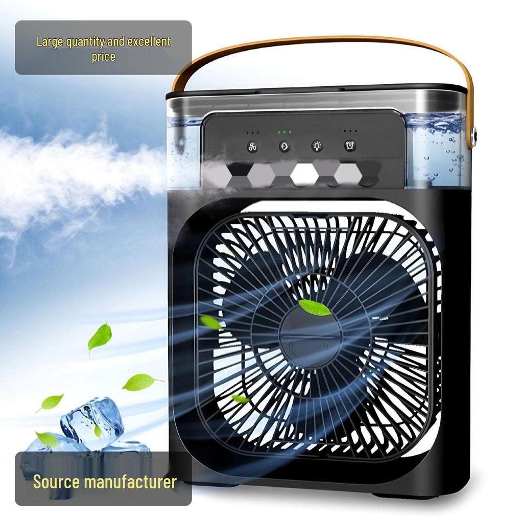 Compact Multi-functional USB Fan with 5-Hole Spray Cooling and Humidifier for Dorm and Office