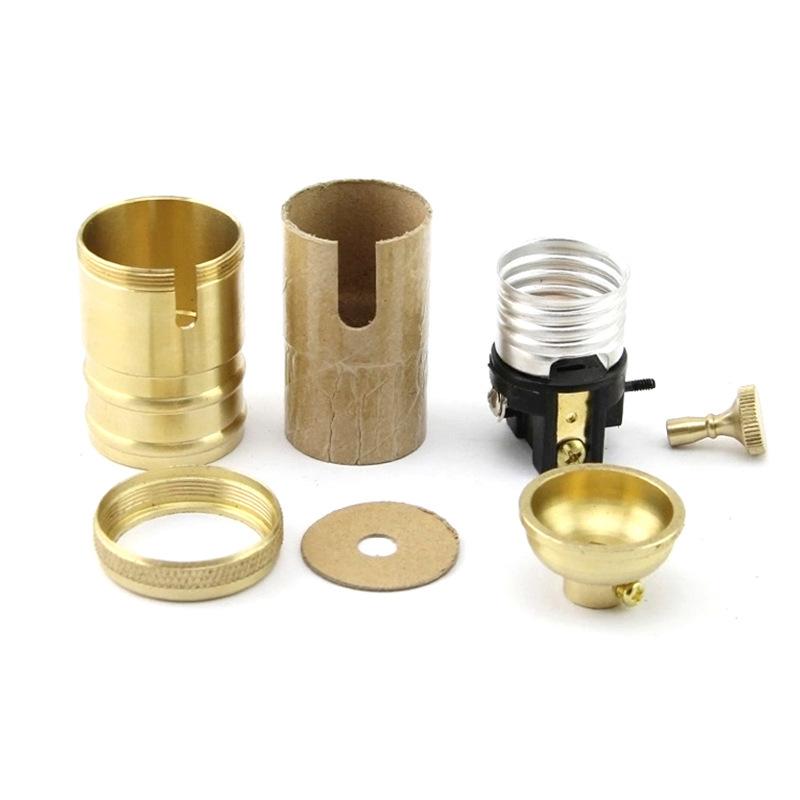 E27 Aluminum Alloy Diy Lamp Base With Switch Vintage Screw Socket Antique Lamp Holder Fixture