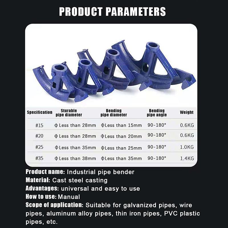 1Pc Portable Manual Steel Pipe Bender Tube Bending Forming Tools Easy Angle Curves Tube Bending Machine Conduit Bender Head