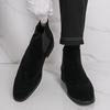 Men's Frosted Leather Martin & Chelsea Boots - High-Top, Plus Size, Autumn/Winter 2025 Fashion