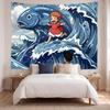 Ponyo (19) Meno kūrinio sieninis gobelenas namų miegamojo svetainės dekoravimui Puiki dovanos idėja