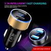 Universal 12V-24V Fast Dual USB Car Charger Adapter with LED Voltage Display 3.1A Car Phone Charger