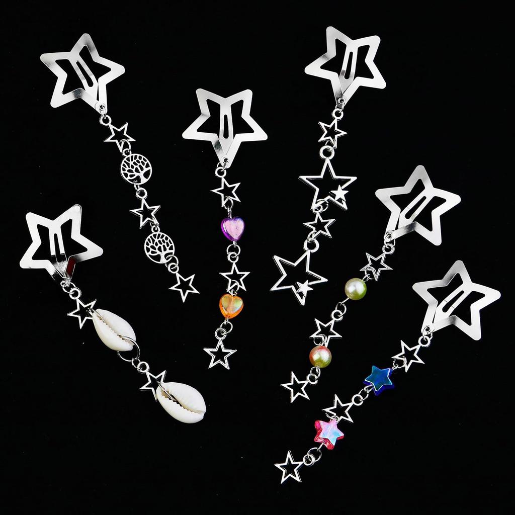 Fashionable Sturdy Alloy Star Chain Hairpin Hair Decoration For Adding Elegant To Casual Wear and Special Occasions