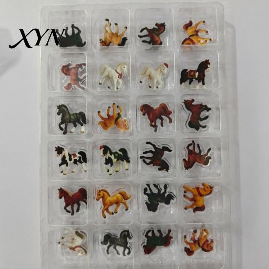 Calendario de Adviento Caja de Navidad 2026, Calendario de Cuenta Atrás de 24 Días con Colgantes Decorativos de Perro/Caballo/Gato/Animales de Acrílico 2D, Colgante Mini Animal