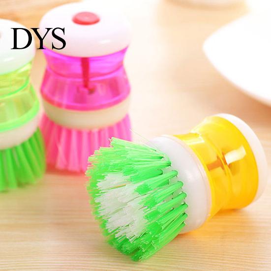 Dish Brush with Soap Dispenser Cleaning Plastic Dishwashing Good Grip Pot Household Supplies