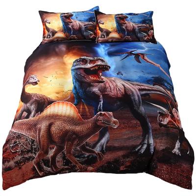 Set Copripiumino 3D Dinosauro Matrimoniale Per Ragazzi Set Biancheria da Letto Dinosauro Copripiumino T-Rex Set Letto Decorazione Casa Per Adolescenti