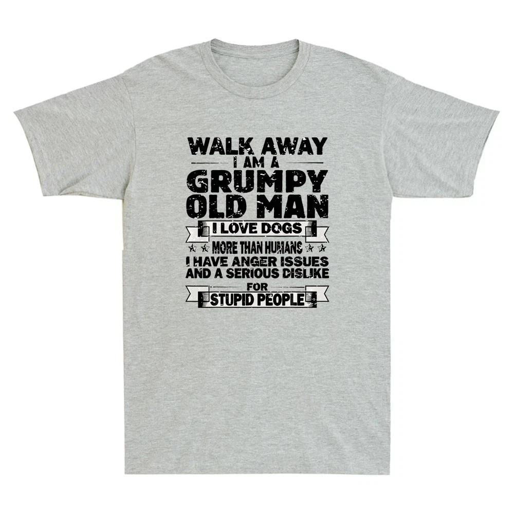 Walk Away I’m a Grumpy Old Man Who Loves Dogs Vintage Men’s T-Shirt S