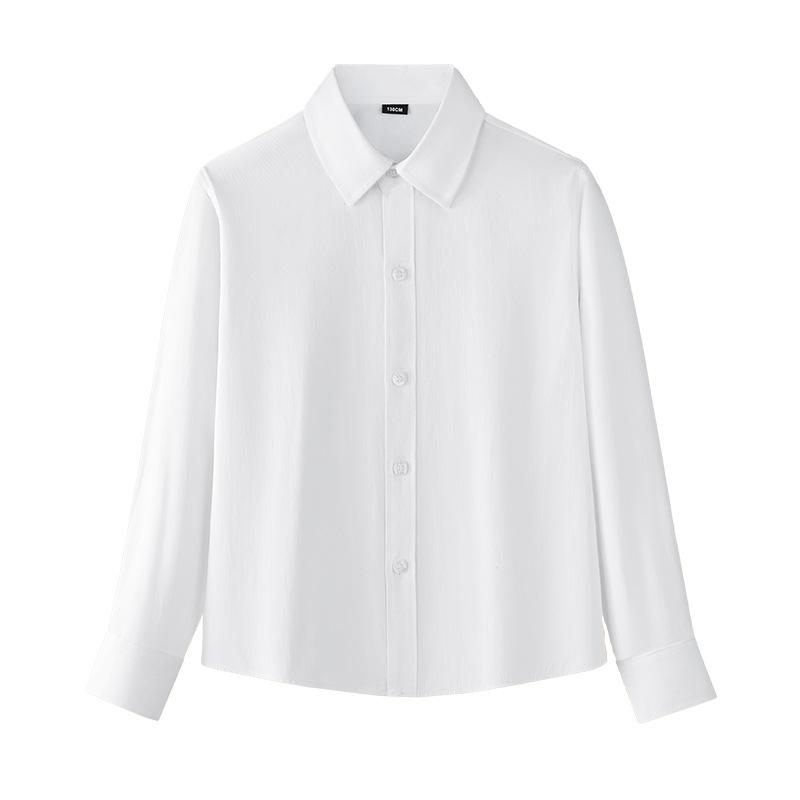 Boy White Shirt Children Blue Students School Uniform Performance Clothes Long Sleeve Girls White Tshirt