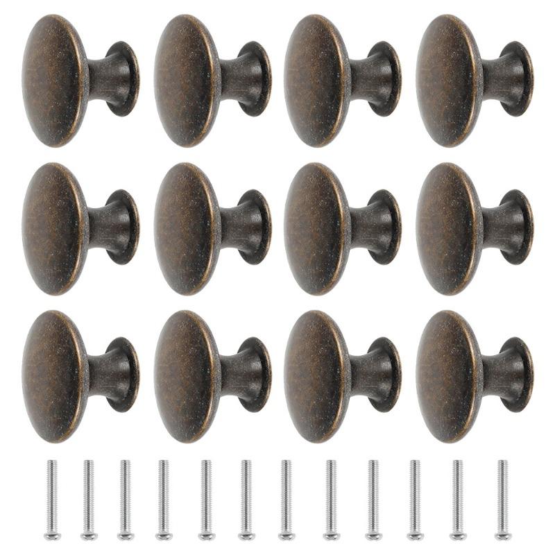 

12pcs Cabinet Knobs Durable Zinc Alloy Round Pulls with Screws for Easy Installation
